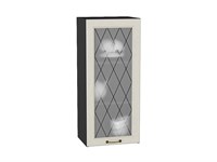 Кухонный  Шкаф верхний с 1-ой остекленной дверцей Ницца Graphite, Дуб крем, 920, 400, каркас ЛДСП  Graphite, фасад МДФ/Стекло  Дуб крем,  920*400*318 sppr5VVTtoAR44235