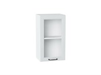 Кухонный  Шкаф верхний с 1-ой остекленной дверцей Ницца Белый, Blanco, 720, 400, Moru, каркас ЛДСП  Белый, фасад МДФ/Стекло  Blanco,  716*400*318 sppr5VVTtoAR67374