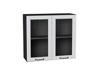 Кухонный  Шкаф верхний с 2-мя остекленными дверцами Ницца Graphite, Blanco, 720, 800, Moru, каркас ЛДСП  Graphite, фасад МДФ/Стекло  Blanco,  716*800*318 sppr5VVTtoAR67430