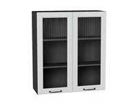 Кухонный  Шкаф верхний с 2-мя остекленными дверцами Ницца Graphite, Blanco, 920, 800, Moru, каркас ЛДСП  Graphite, фасад МДФ/Стекло  Blanco,  920*800*318 sppr5VVTtoAR67432