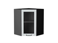 Кухонный  Шкаф верхний угловой остекленный Ницца Graphite, Blanco, 720, Moru, каркас ЛДСП  Graphite, фасад МДФ/Стекло  Blanco,  716*600*600 sppr5VVTtoAR67413