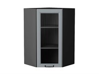 Кухонный  Шкаф верхний угловой остекленный Ницца Graphite, Magnum, 920, Moru, каркас ЛДСП  Graphite, фасад МДФ/Стекло  Magnum,  920*600*600 sppr5VVTtoAR67420