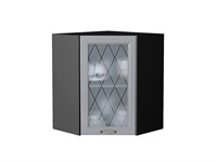 Кухонный  Шкаф верхний угловой остекленный Ницца Graphite, Графит, 720, каркас ЛДСП  Graphite, фасад МДФ/Стекло  Графит,  716*600*600 sppr5VVTtoAR54819