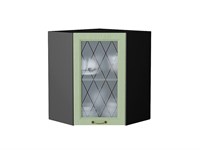Кухонный  Шкаф верхний угловой остекленный Ницца Graphite, Дуб оливковый, 720, каркас ЛДСП  Graphite, фасад МДФ/Стекло  Дуб оливковый,  716*600*600 sppr5VVTtoAR44393