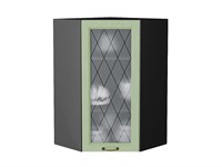 Кухонный  Шкаф верхний угловой остекленный Ницца Graphite, Дуб оливковый, 920, каркас ЛДСП  Graphite, фасад МДФ/Стекло  Дуб оливковый,  920*600*600 sppr5VVTtoAR44408