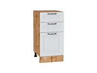 Кухонный  Шкаф нижний с 3-мя ящиками Ницца Дуб Вотан, Blanco, 400, каркас ЛДСП  Дуб Вотан, фасад МДФ  Blanco,  816*400*478 sppr5VVTtoAR64505