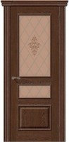Межкомнатная дверь   Сорренто Т-32 (Виски) Худ. 200*60,  классика,  остекленные,  Брус хвойных пород, МДФ. spBRV001-0392