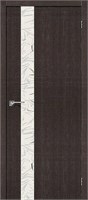 Межкомнатная дверь   Порта-51 SA Wenge Crosscut Silver Art 200*60,  модерн,  остекленные,  Композитный мебельный щит на основе высококачественного соснового бруса и MDF, тамбурат, HDF. spBRV089-0029