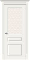 Межкомнатная дверь   Скинни-15.1 Whitey White Сrystal 200*60,  классика,  остекленные,  Брус хвойных пород, МДФ, сотовый наполнитель. spBRV013-0215