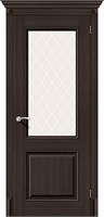 Межкомнатная дверь   Классико-33 Wenge Veralinga White Сrystal 200*60,  классика,  остекленные,  Композитный мебельный щит на основе высококачественного соснового бруса и MDF. spBRV097-0278