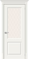 Межкомнатная дверь   Скинни-13 Whitey White Сrystal 200*60,  классика,  остекленные,  Брус хвойных пород, МДФ, сотовый наполнитель. spBRV013-0319