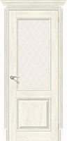 Межкомнатная дверь   Классико-33 Nordic Oak White Сrystal 200*60,  классика,  остекленные,  Композитный мебельный щит на основе высококачественного соснового бруса и MDF. spBRV097-0326