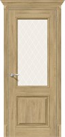 Межкомнатная дверь   Классико-33 Organic Oak White Сrystal 200*60,  классика,  остекленные,  Композитный мебельный щит на основе высококачественного соснового бруса и MDF. spBRV097-0330