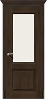 Межкомнатная дверь   Классико-33 Dark Oak White Сrystal 200*60,  классика,  остекленные,  Композитный мебельный щит на основе высококачественного соснового бруса и MDF. spBRV097-0350