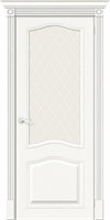 Межкомнатная дверь   Вуд Классик-55 Whitey White Сrystal 200*60,  классика,  остекленные,  Высококачественный сосновый брус и MDF. spBRV101-0937