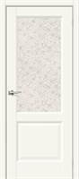 Межкомнатная дверь   NC33 Luna White Сross 200*60,  неоклассика,  остекленные,  Композитный мебельный щит на основе высококачественного соснового бруса и древесных плит. spBRV013-0449