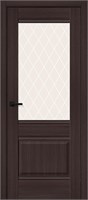 Межкомнатная дверь   Прима-3 Wenge Veralinga White Сrystal 200*60,  неоклассика,  остекленные,  Композитный мебельный щит на основе высококачественного соснового бруса и древесных плит. spBRV153-0436
