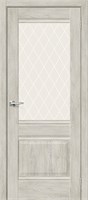 Межкомнатная дверь   Прима-3 Chalet Provence White Сrystal 200*60,  неоклассика,  остекленные,  Композитный мебельный щит на основе высококачественного соснового бруса и древесных плит. spBRV153-0797
