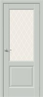 Межкомнатная дверь   Неоклассик-33 Grey Matt White Сrystal 200*60,  неоклассика,  остекленные, spBRV066-0198