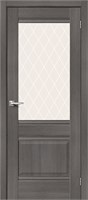 Межкомнатная дверь   Прима-3 Grey Veralinga White Сrystal 200*60,  неоклассика,  остекленные,  Композитный мебельный щит на основе высококачественного соснового бруса и древесных плит. spBRV153-1068