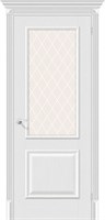 Межкомнатная дверь   Классик-13 Virgin White Сrystal 200*60,  классика,  остекленные,  Композитный мебельный щит на основе высококачественного соснового бруса и MDF. spBRV097-0418