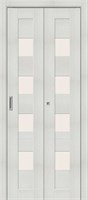 Межкомнатная складная дверь   Браво-23 Bianco Veralinga Magic Fog 200*35,  модерн,  остекленные, spBRV153-1353