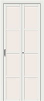 Межкомнатная складная дверь   Твигги-11.3 White Matt Magic Fog 200*35,  модерн,  остекленные, spBRV066-0210