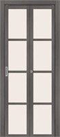 Межкомнатная складная дверь   Твигги-11.3 Grey Melinga Magic Fog 200*35,  модерн,  остекленные, spBRV153-1443
