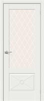 Межкомнатная дверь   Прима-13.Ф2.0.0 White Matt White Сrystal 200*60,  неоклассика,  остекленные, spBRV066-0240