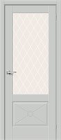 Межкомнатная дверь   Прима-13.Ф2.0.0 Grey Matt White Сrystal 200*60,  неоклассика,  остекленные, spBRV066-0277