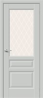 Межкомнатная дверь   Неоклассик-35 Grey Matt White Сrystal 200*60,  неоклассика,  остекленные, spBRV066-0369