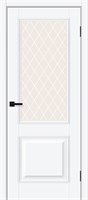 Межкомнатная дверь   Классик-13 White Silk White Сrystal 200*60,  классика,  остекленные, spBRV169-0149