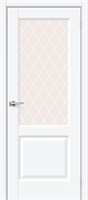Межкомнатная дверь   Неоклассик-33 White Silk White Сrystal 200*60,  неоклассика,  остекленные, spBRV169-0221