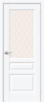 Межкомнатная дверь   Неоклассик-35 White Silk White Сrystal 200*60,  неоклассика,  остекленные, spBRV169-0245