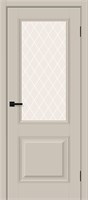 Межкомнатная дверь   Классик-13 Cream Silk White Сrystal 200*60,  классика,  остекленные, spBRV169-0528