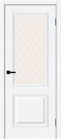 Межкомнатная дверь   Классик-13 White Silkwood White Сrystal 200*60,  классика,  остекленные, spBRV169-0798