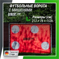 Ворота футбольные переносные UNIX Line стальные 217x153 см, с мишенями msk25 unt_FGSL217_153PT