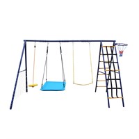 Комплекс уличный игровой с воротами UNIX Line 7 в 1 Blue msk25 unt_PL7IN1BL
