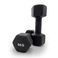Гантель UNIX Fit неопреновая 5 кг Black, 2 шт. msk25 unt_DBNEO5BKx2
