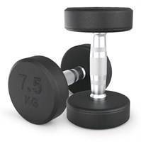 Гантель UNIX Fit PRO круглая обрезиненная 7,5 кг, 2 шт. msk25 unt_DBRND7_5PBKx2