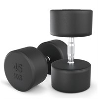 Гантель UNIX Fit PRO круглая обрезиненная 45 кг, 2 шт. msk25 unt_DBRND45PBKx2