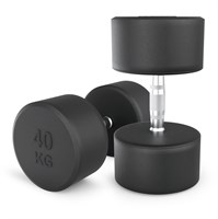 Гантель UNIX Fit PRO круглая обрезиненная 40 кг, 2 шт. msk25 unt_DBRND40PBKx2