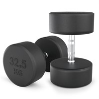 Гантель UNIX Fit PRO круглая обрезиненная 32,5 кг, 2 шт. msk25 unt_DBRND32_5PBKx2