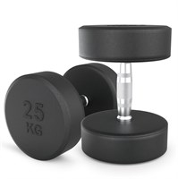 Гантель UNIX Fit PRO круглая обрезиненная 25 кг, 2 шт. msk25 unt_DBRND25PBKx2