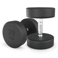 Гантель UNIX Fit PRO круглая обрезиненная 20 кг, 2 шт. msk25 unt_DBRND20PBKx2