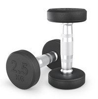 Гантель UNIX Fit PRO круглая обрезиненная 2,5 кг, 2 шт. msk25 unt_DBRND2_5PBKx2