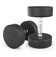Гантель UNIX Fit PRO круглая обрезиненная 17,5 кг, 2 шт. msk25 unt_DBRND17_5PBKx2