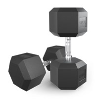 Гантель гексагональная UNIX Fit обрезиненная 37,5 кг, 2 шт. msk25 unt_DBHEX37_5x2