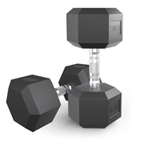 Гантель гексагональная UNIX Fit обрезиненная 17,5 кг, 2 шт. msk25 unt_DBHEX17_5x2