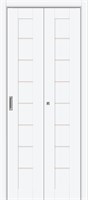 Межкомнатная складная дверь 200*40 два ДП, Браво-22, White Silk , ПЭТ sp2510BR_169-0143